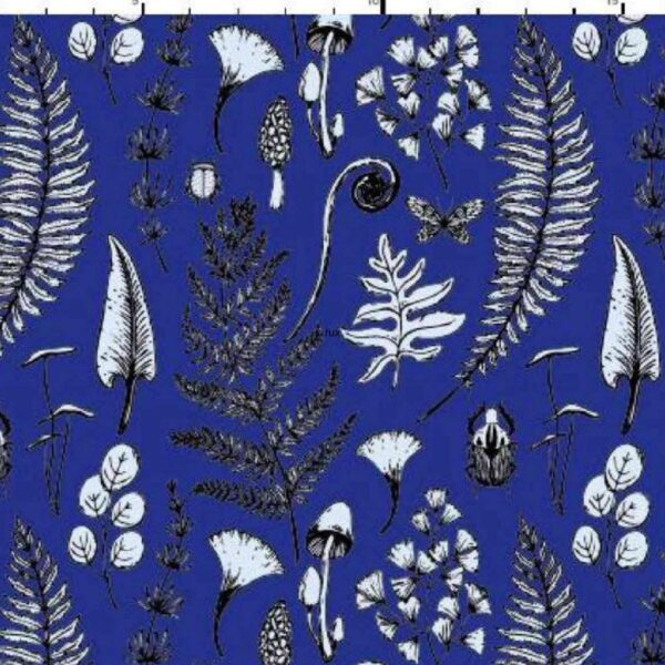 tricot bloemen blauw paars